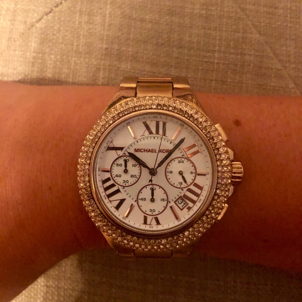 Michael Kors Rose Gold Watch with diamonds